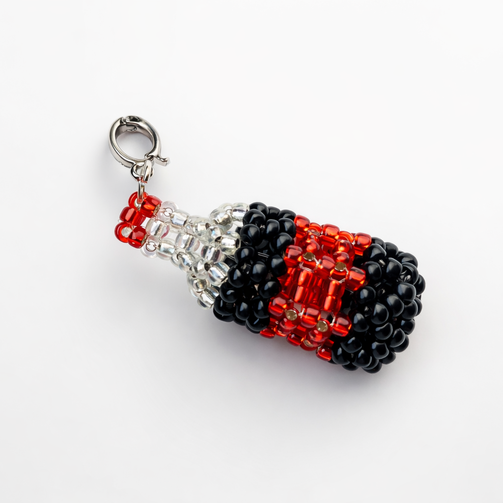 Handbeaded soft drink charm