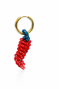 Handbeaded light red pepper earring
