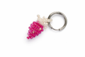 Handbeaded strawberry pink earring