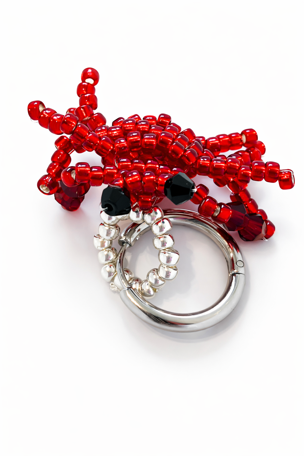 Handbeaded crab earring