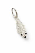 Handbeaded silver seal earring