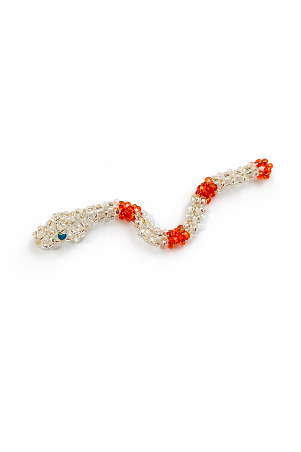 Handbeaded snake earring