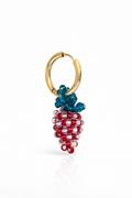 Handbeaded strawberry earring