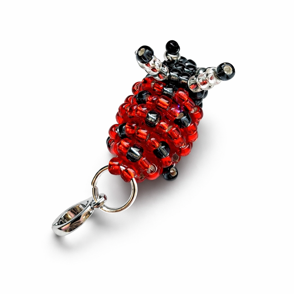 Handbeaded ladybird charm