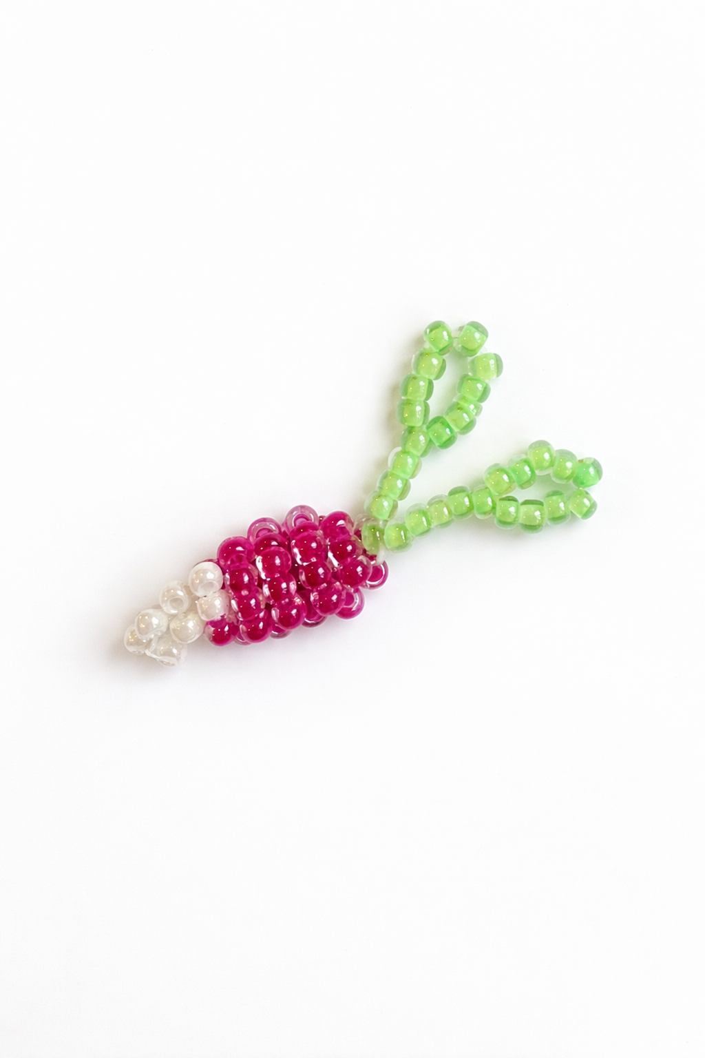 Handbeaded radish earring