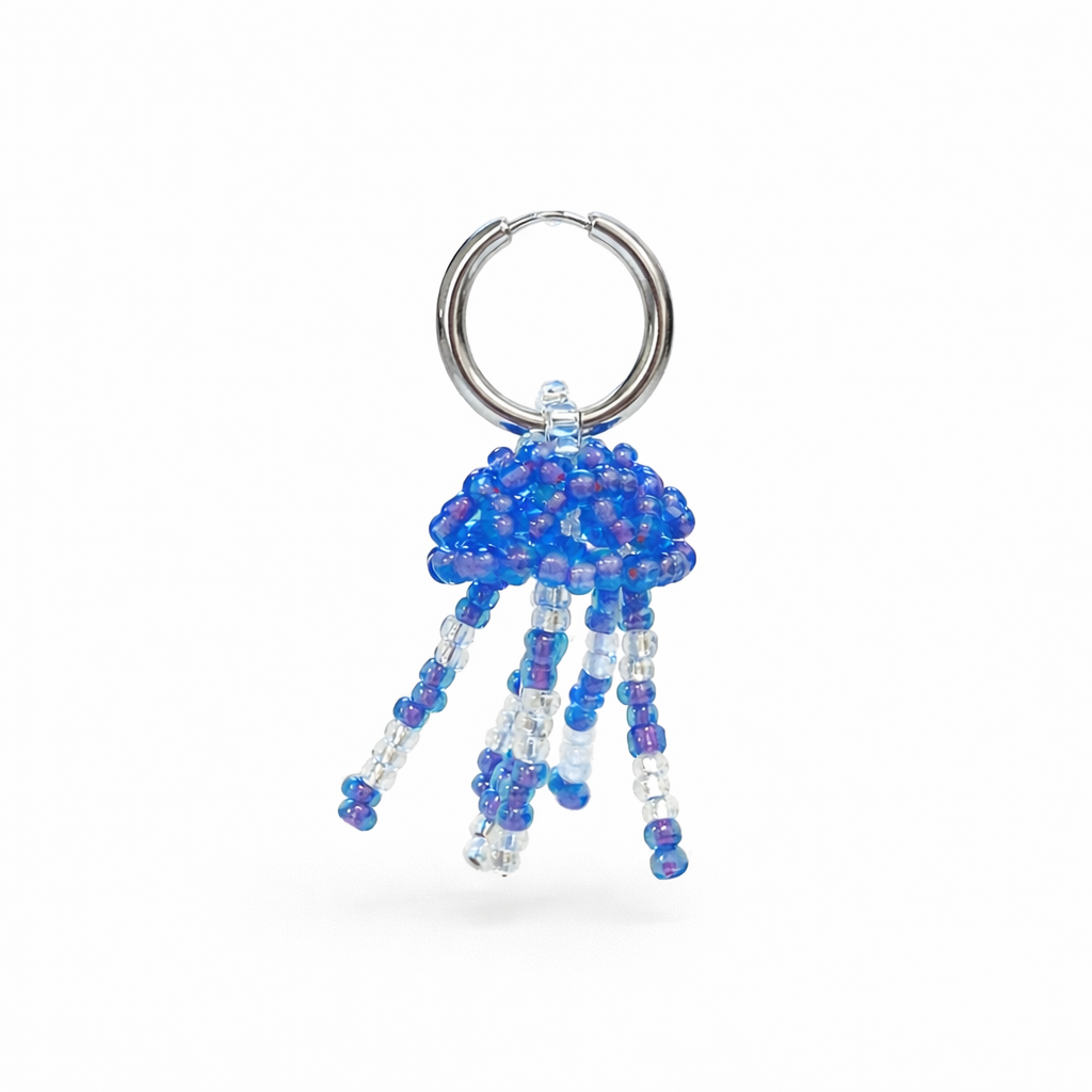 Handbeaded jellyfish earring