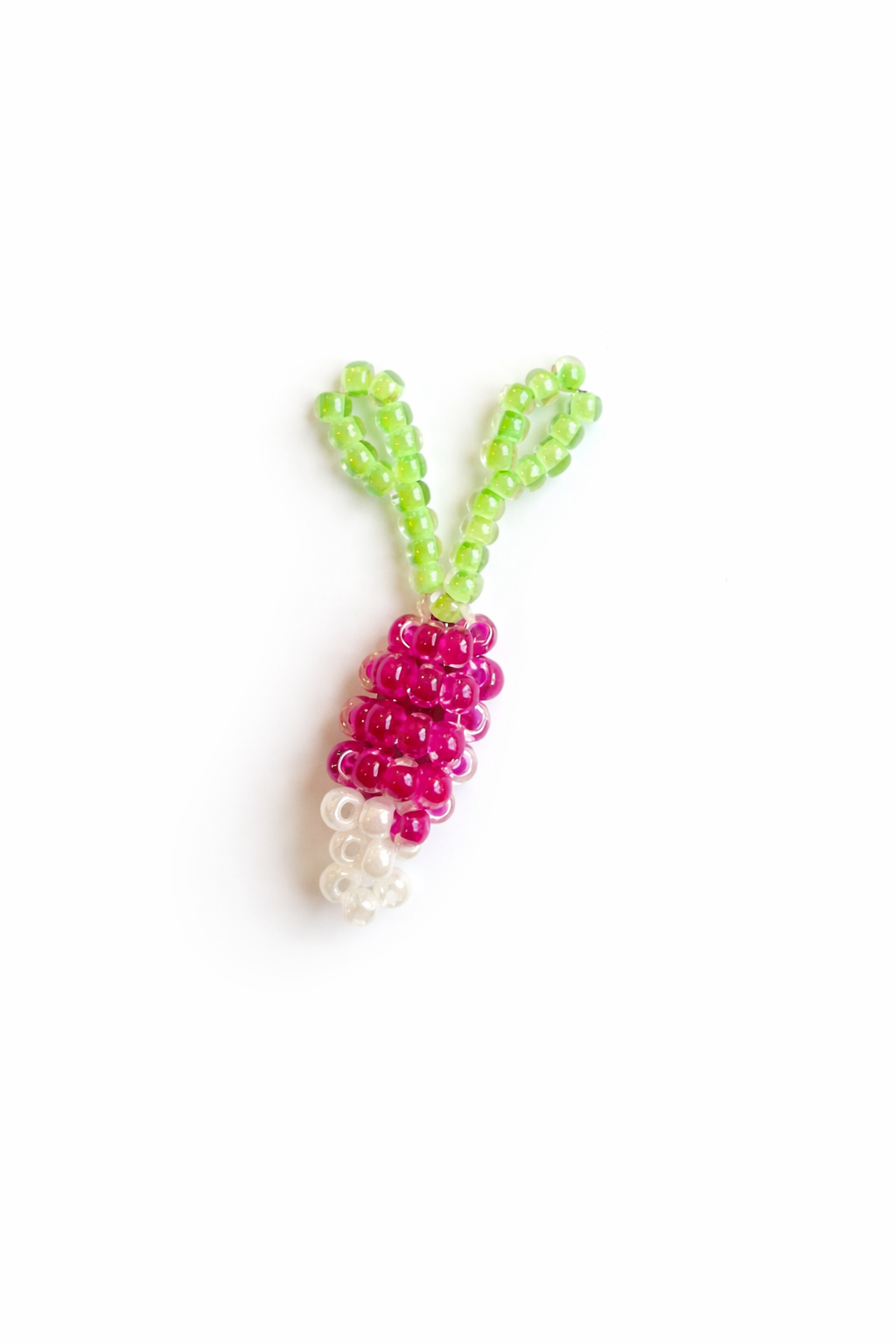 Handbeaded radish earring
